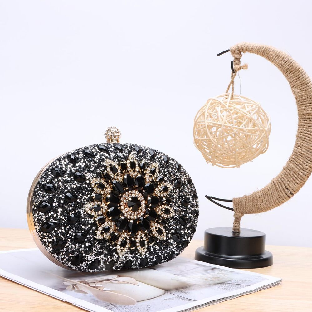 3828 Clutch Purses Evening Bag Crystal Handbag Luxury Rhinestone Clutch - Picture 2 of 6